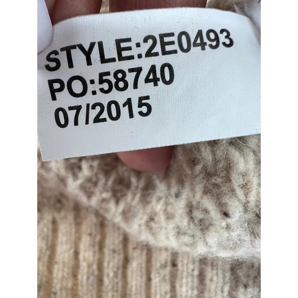 Vineyard Vines Size S Oatmeal Donegal Cable Knit Lambswool Quarter Zip Sweater